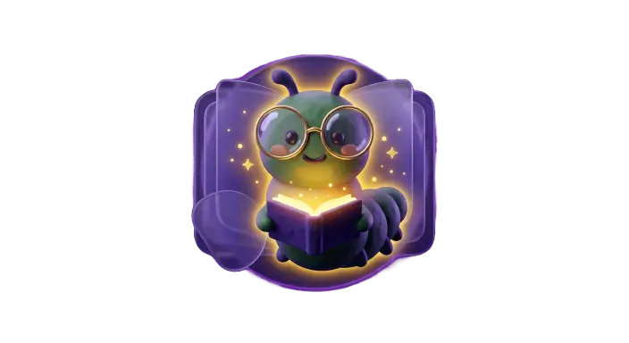 The Cozy Bookworm reading a glowing book